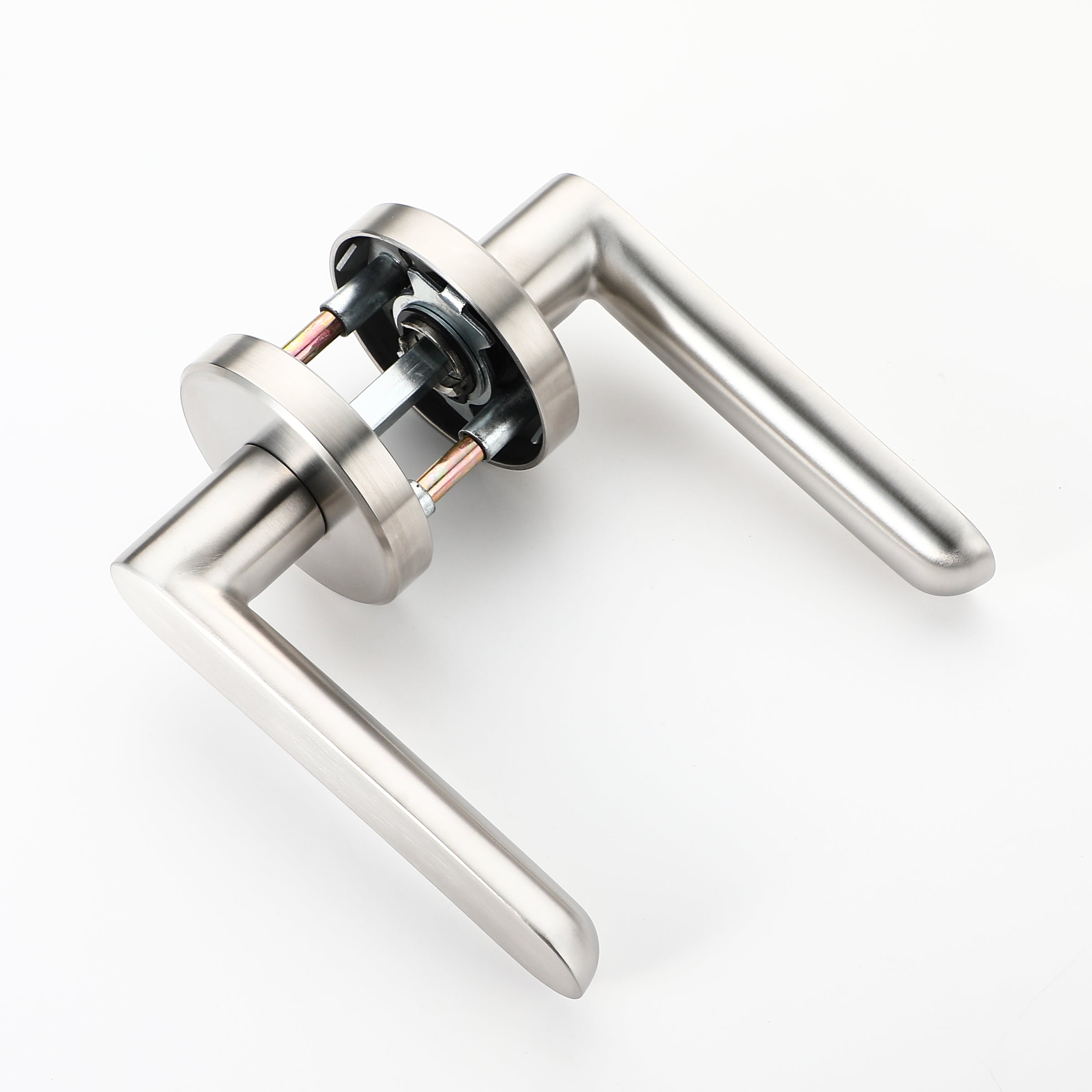 Passage Door Lever in Brushed Stainless Steel for Interior Doors