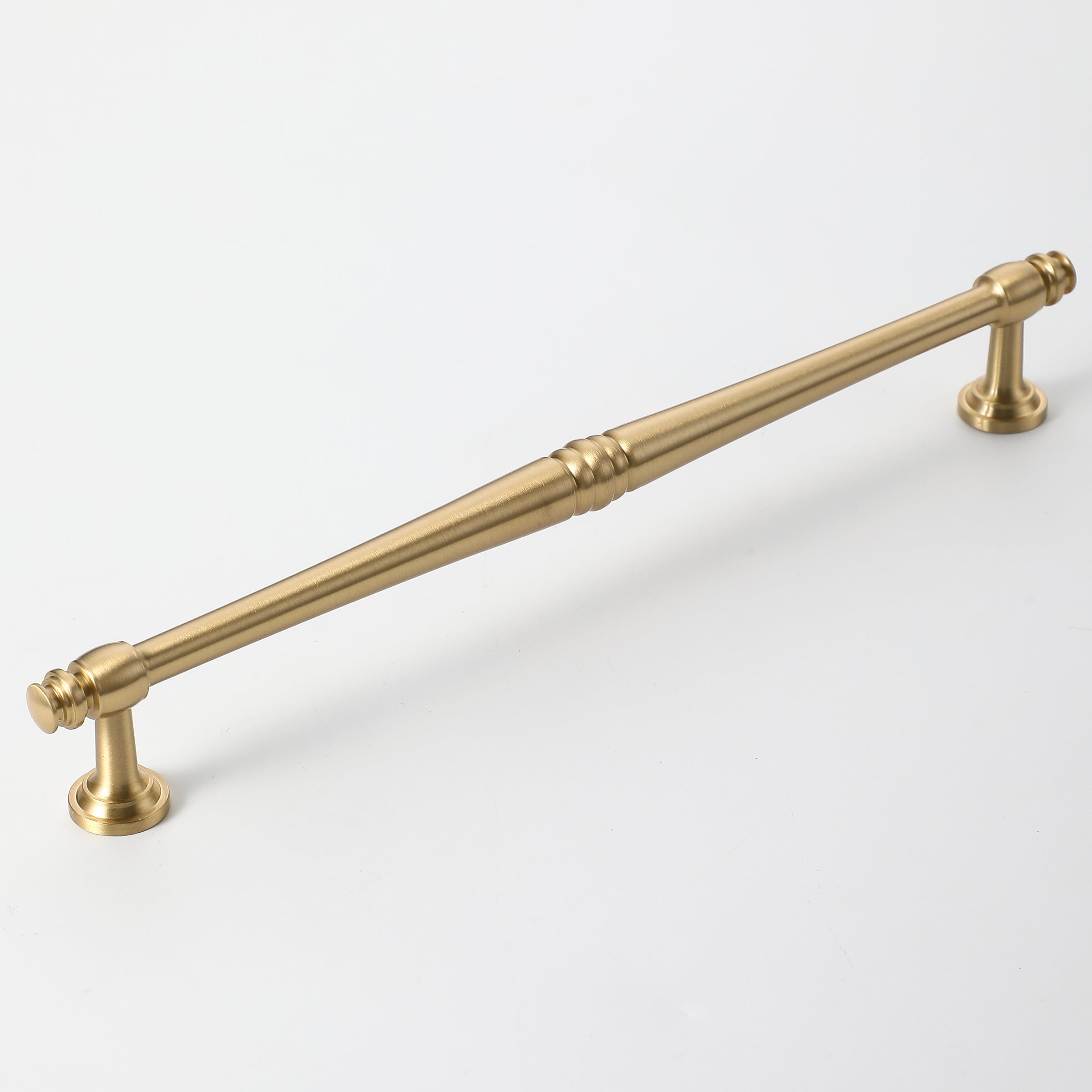 Polished gold cabinet pull handle, perfect for large furniture and kitchen drawers.