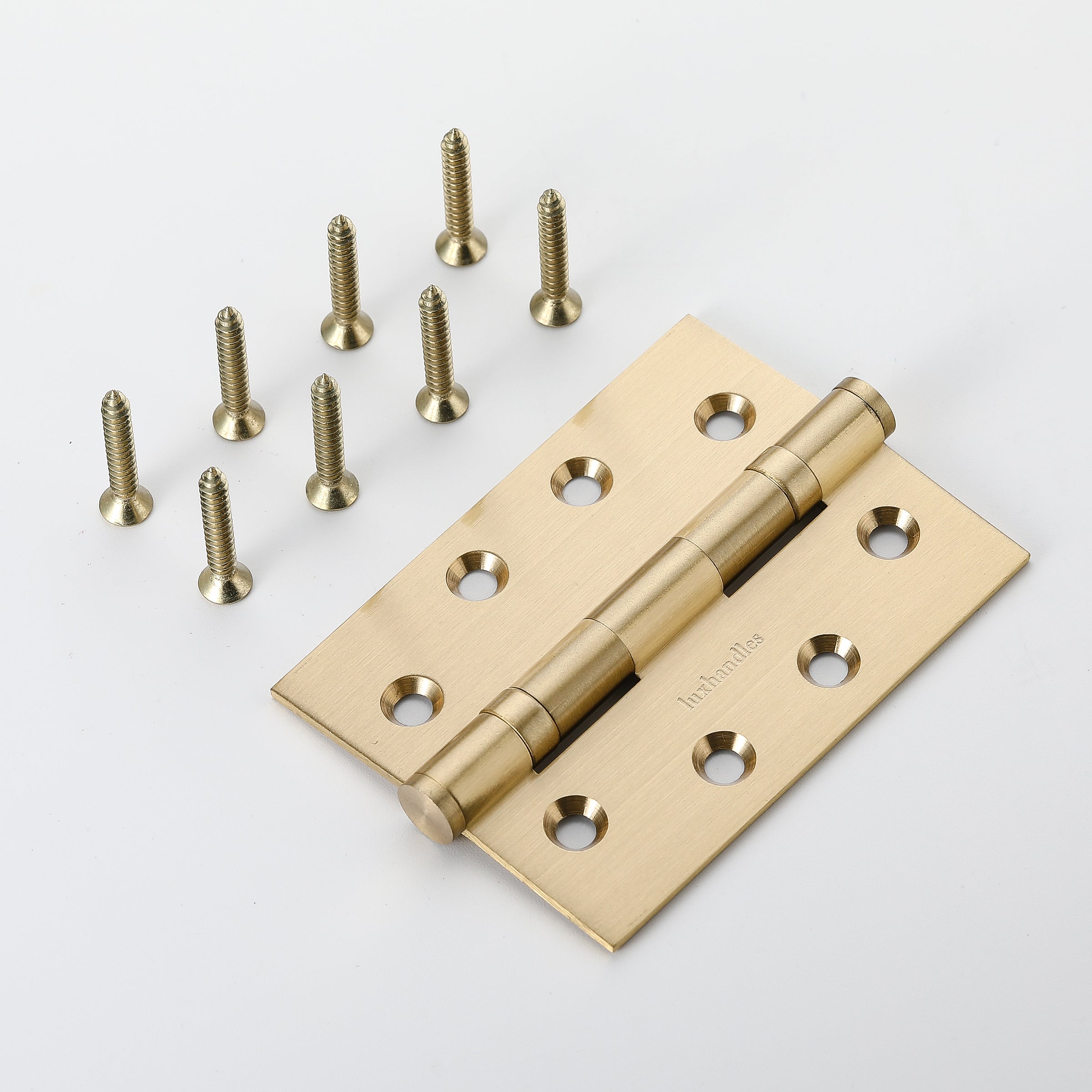 Ball Bearing Brass Hinges Pair Brushed Brass