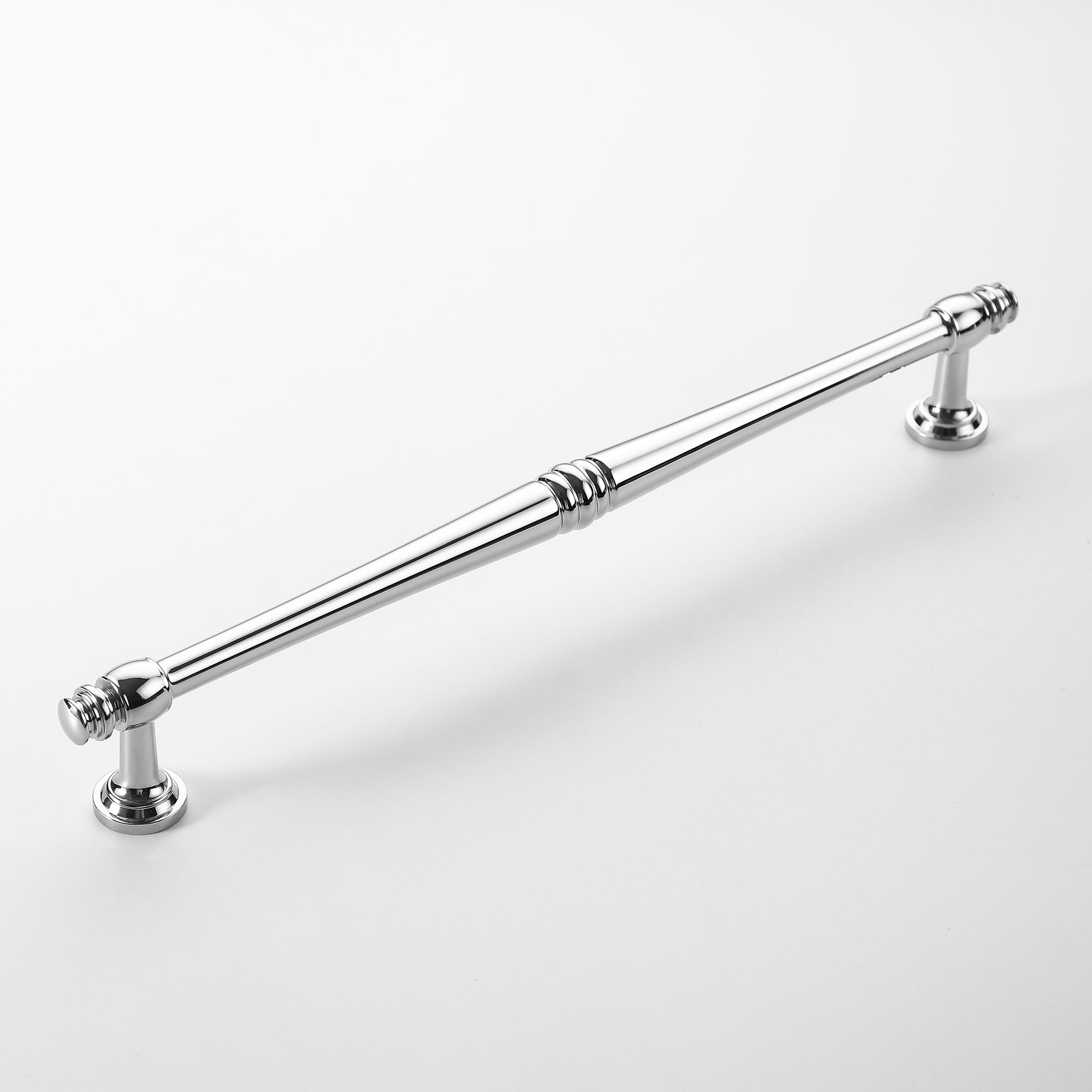 Polished silver cabinet pull handle ideal for large kitchen drawers and doors.