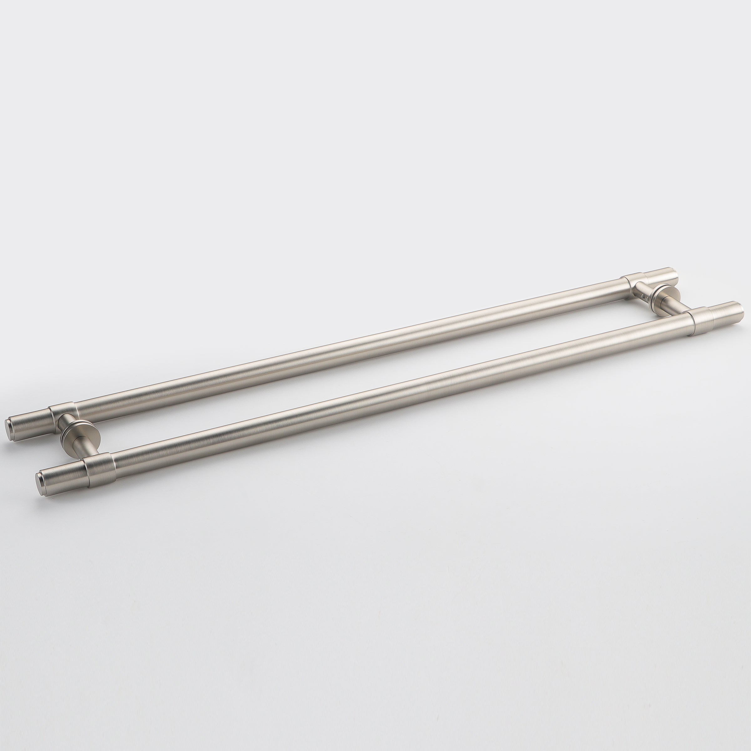 Belgravia solid brass entrance pull handle in brushed nickel, 600mm