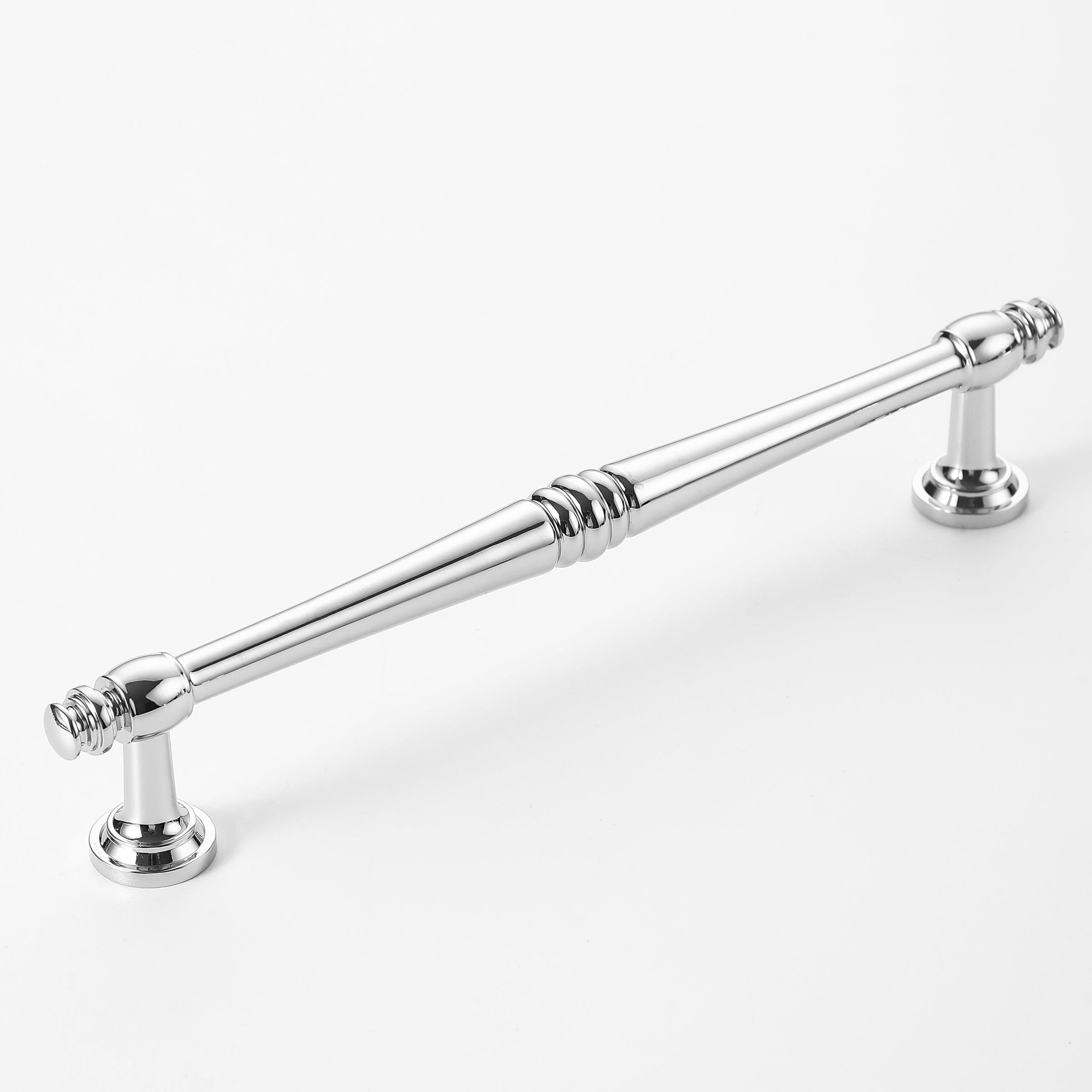 Long polished chrome cabinet pull handle for drawers and furniture