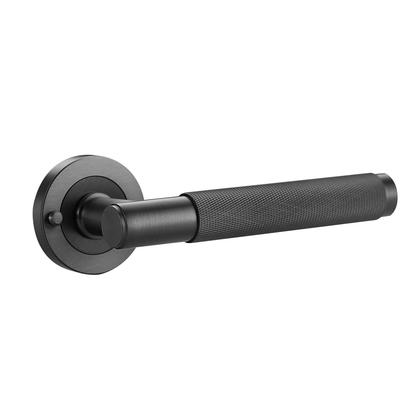Knurled Door Handle-Gunmetal-Privacy pin available