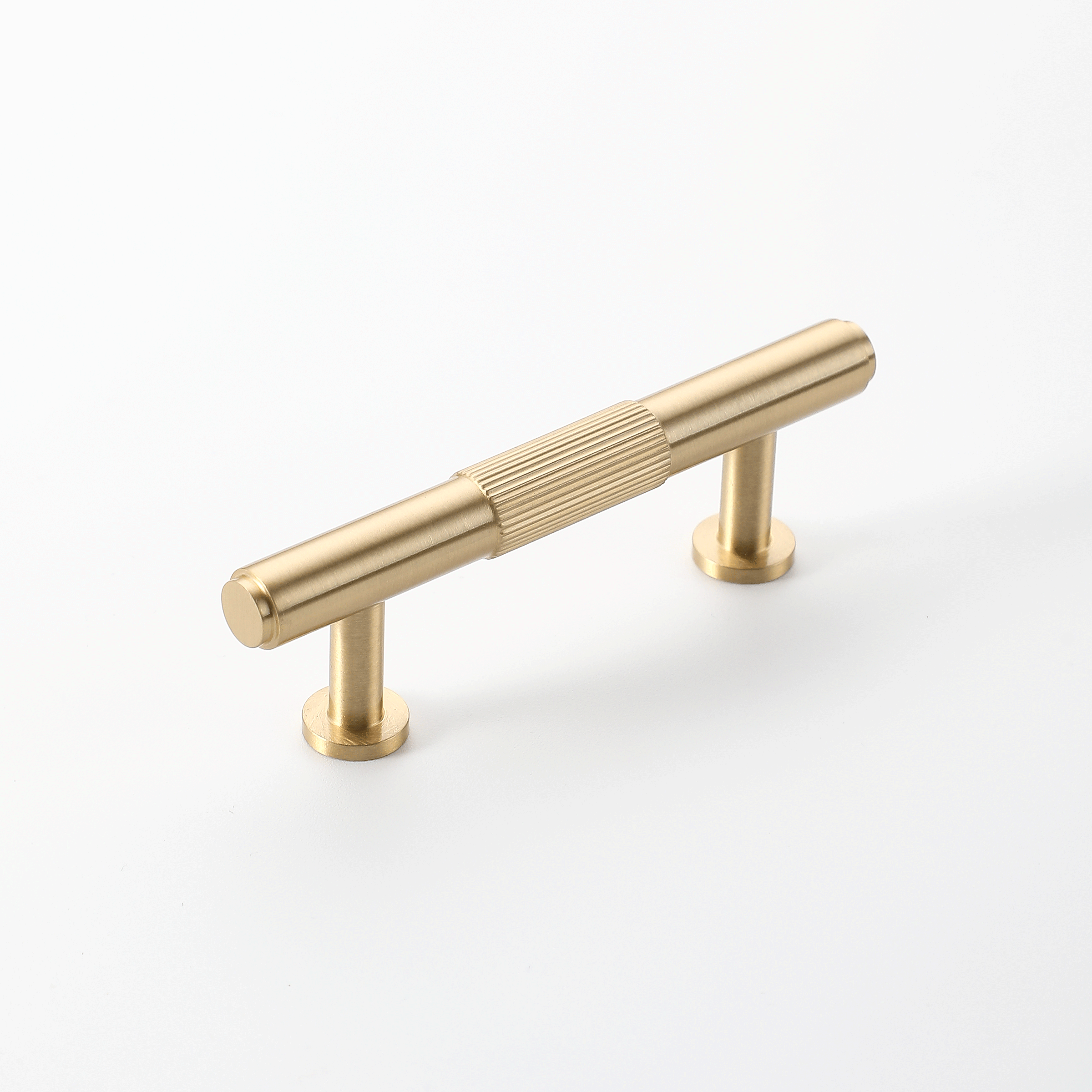 Stria Brass Handle-Brushed Brass-100 mm