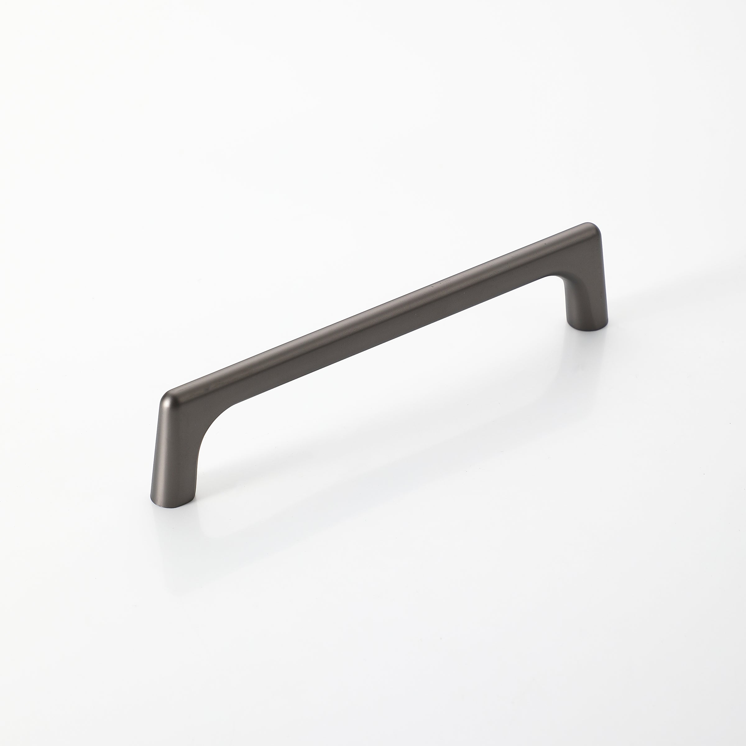 Modern black D-shape kitchen cabinet handle in medium size.