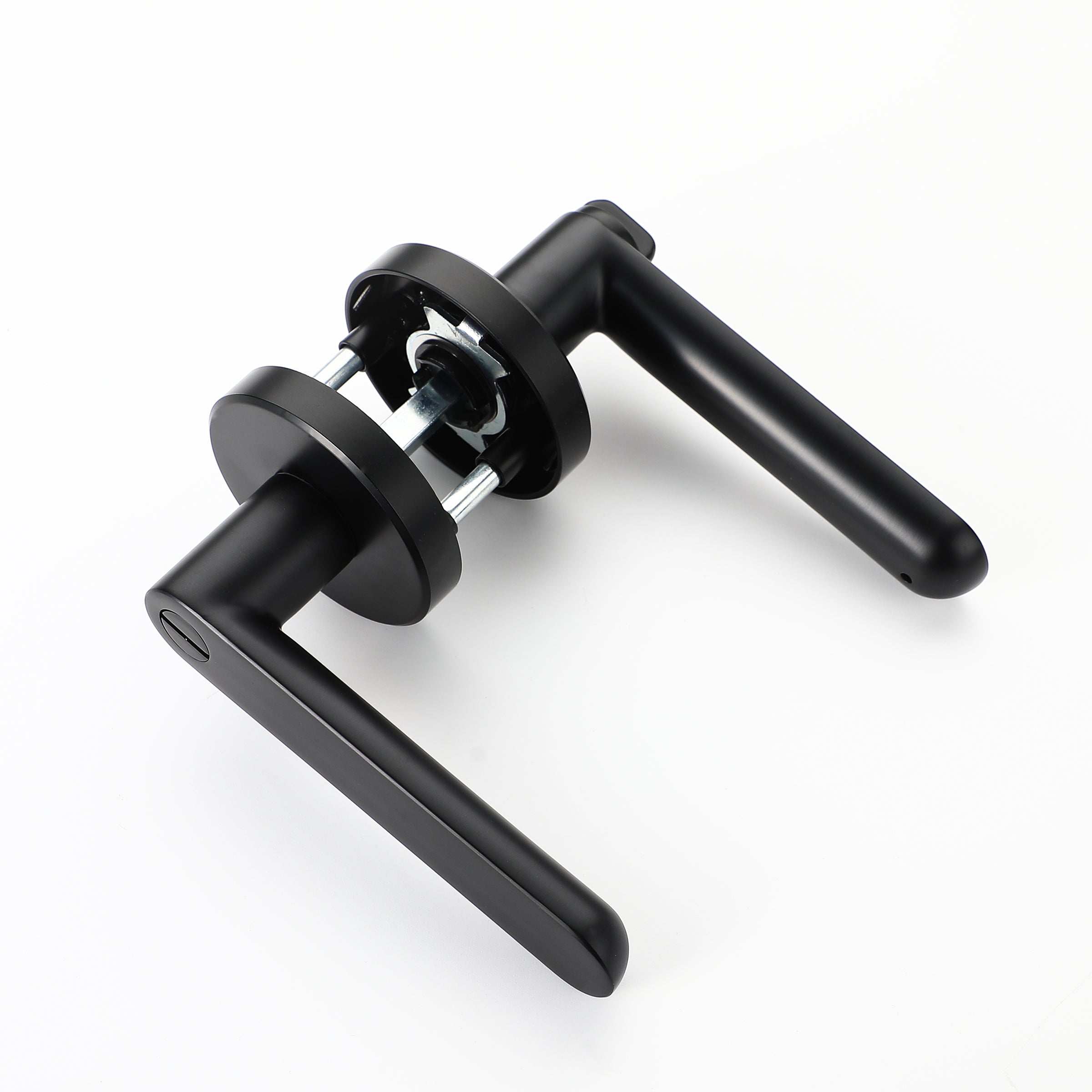 Matte Black Privacy Lever Handle Set for Interior Doors