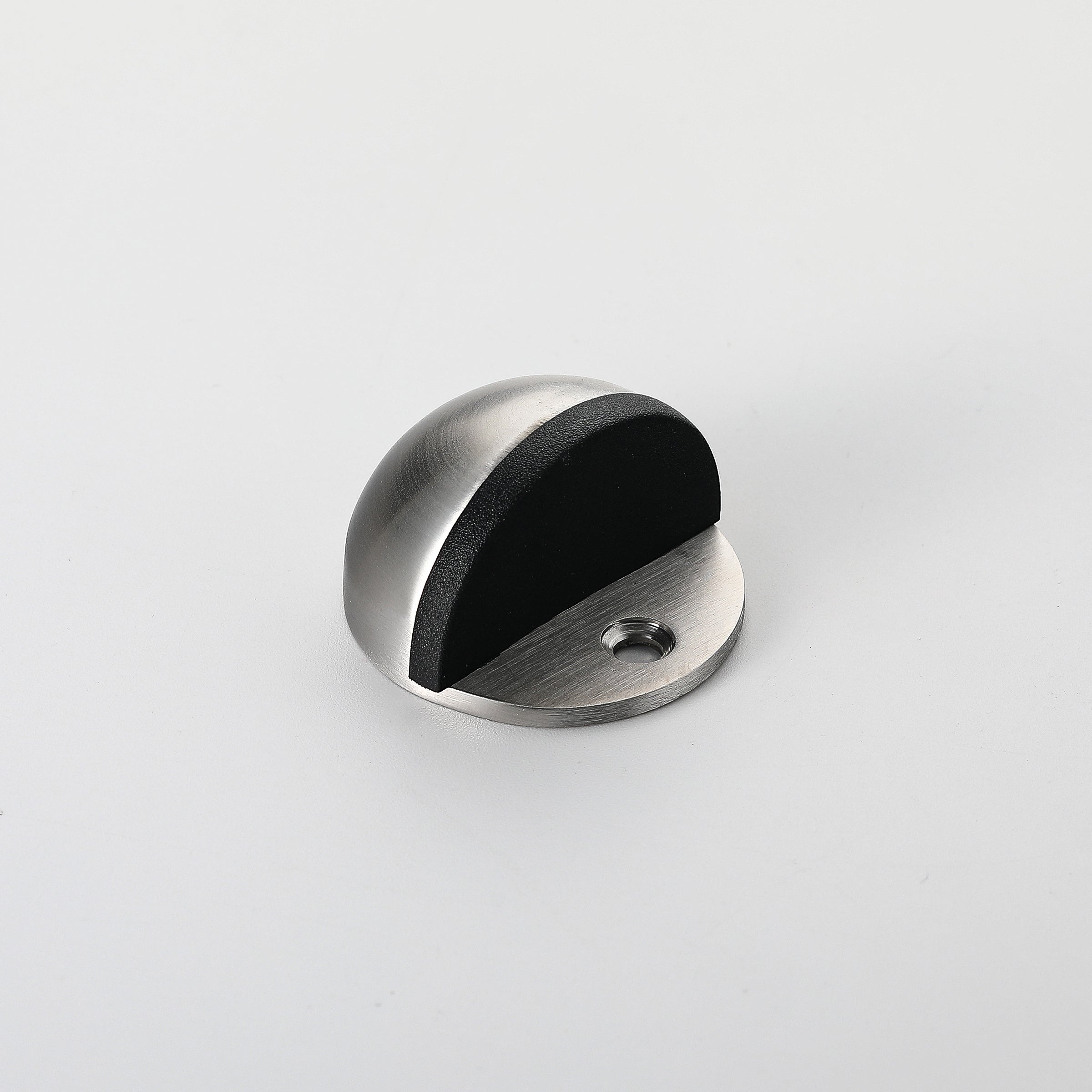 Crescent Half Moon Door Stop-brushed nickel