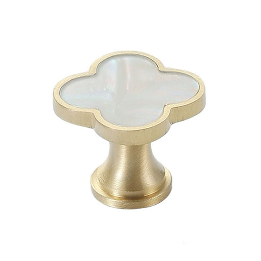 Marble Clover Solid Brass Knob