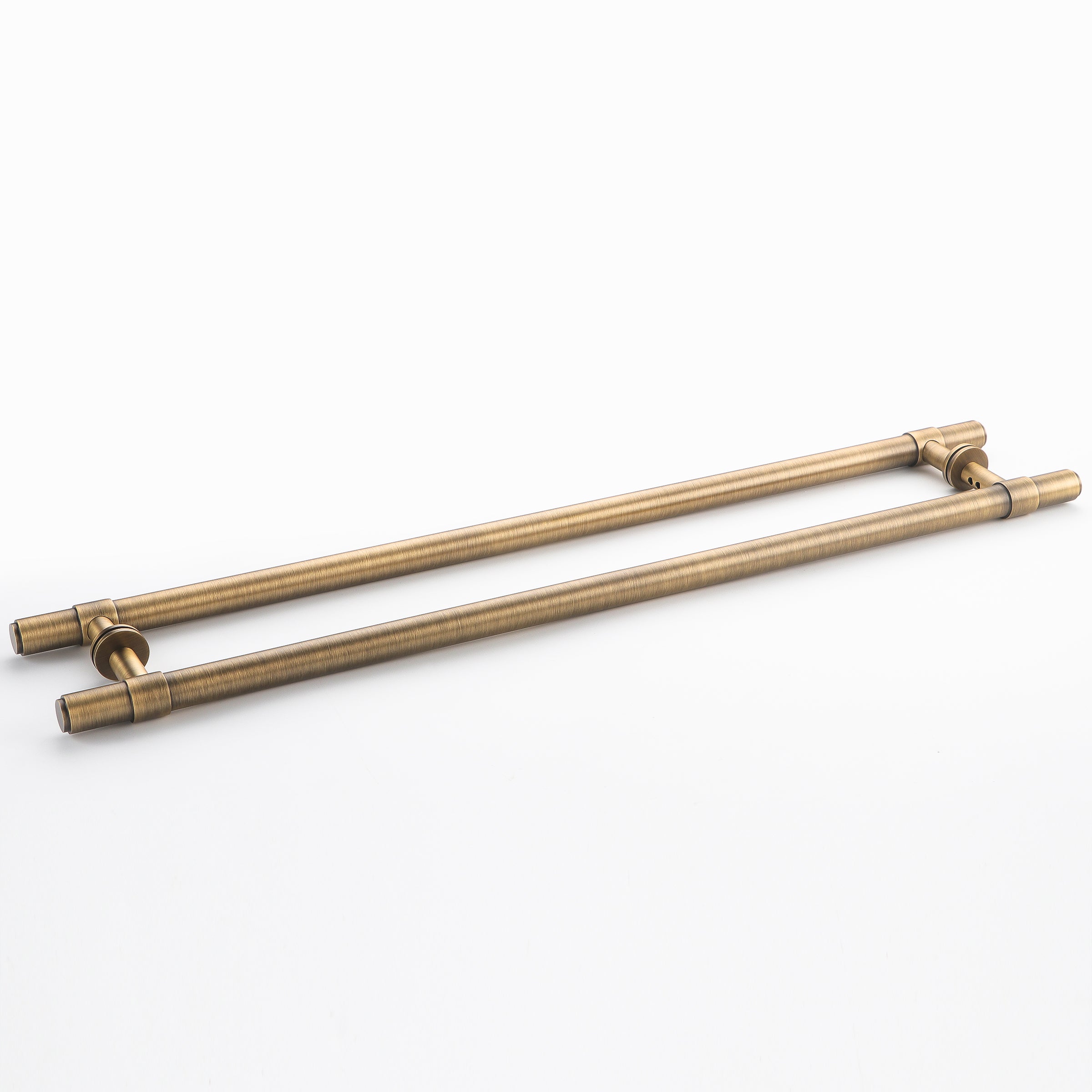 Belgravia solid brass entrance pull handle in antique brass color, 600mm