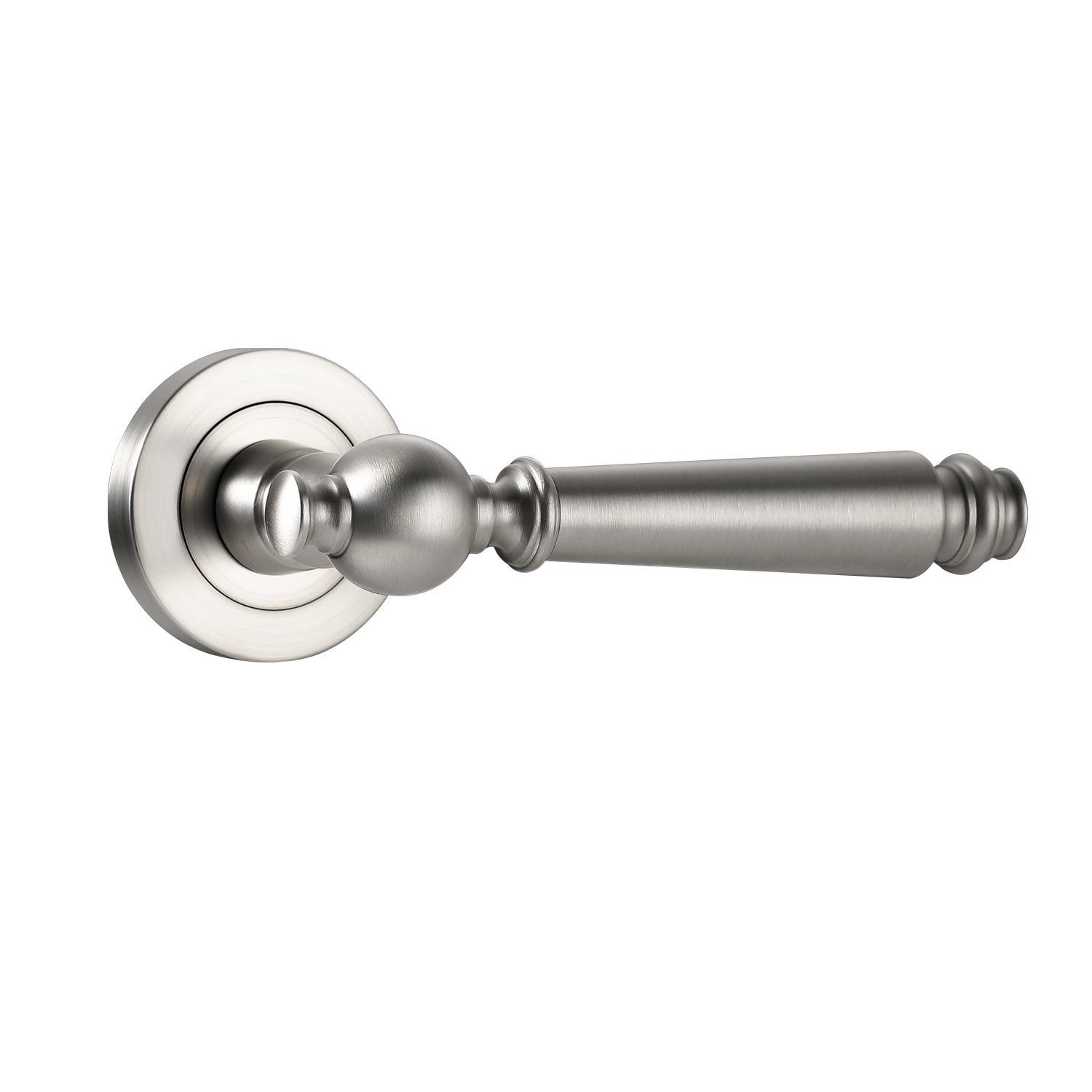 Regal Door Handles Passage
Brushed Nickel Front View