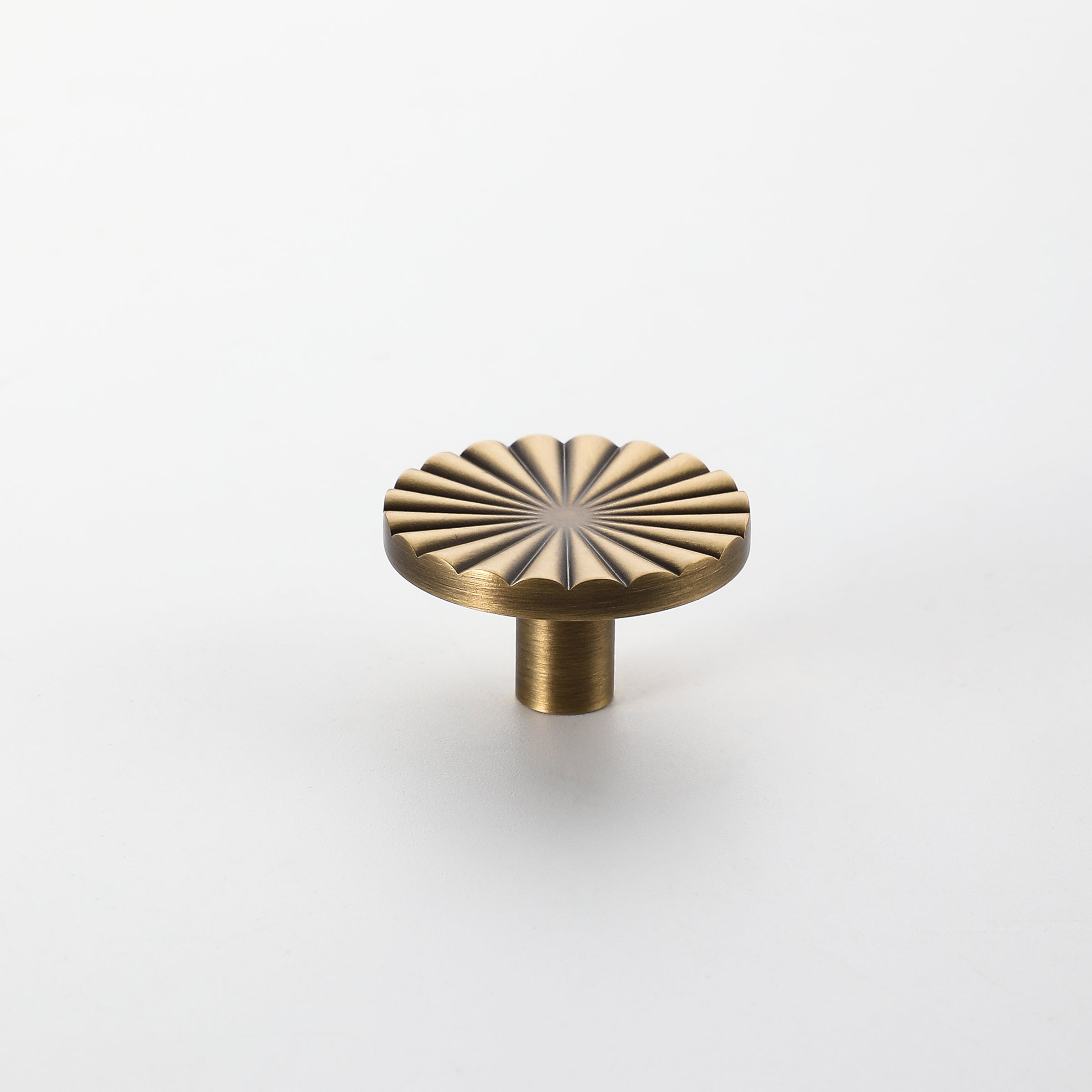 Sunburst Brass Knob Antique Brass