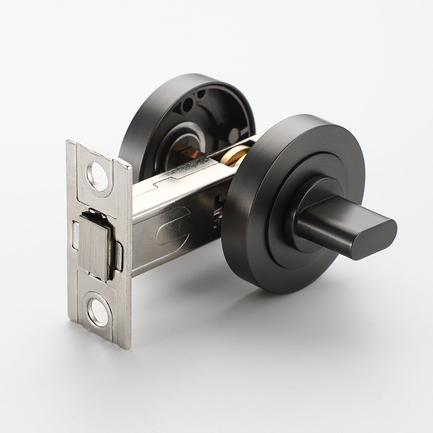 Gunmetal Round Sliding Cavity | Privacy Lock closer view