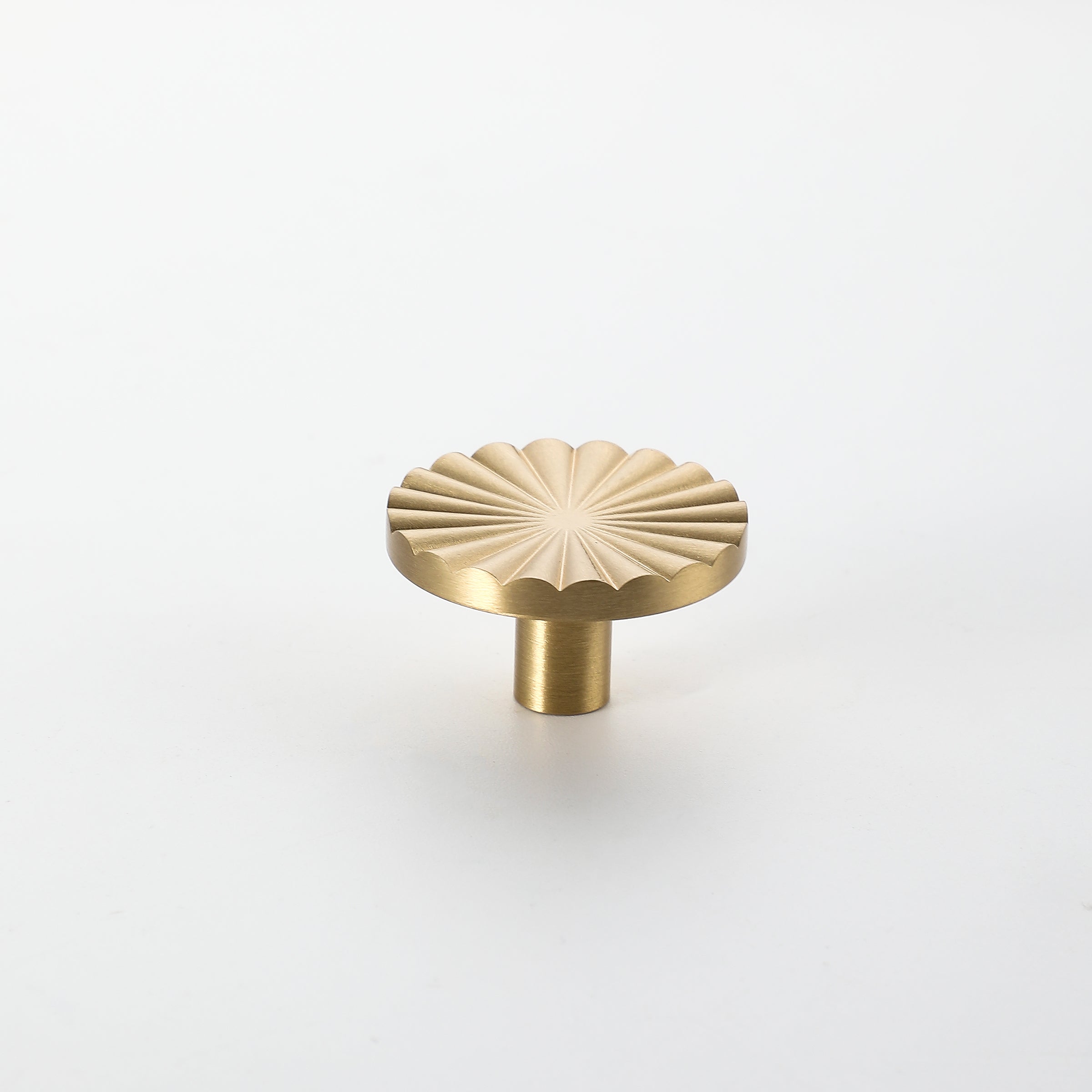 Sunburst Brass Knob Brushed Brass