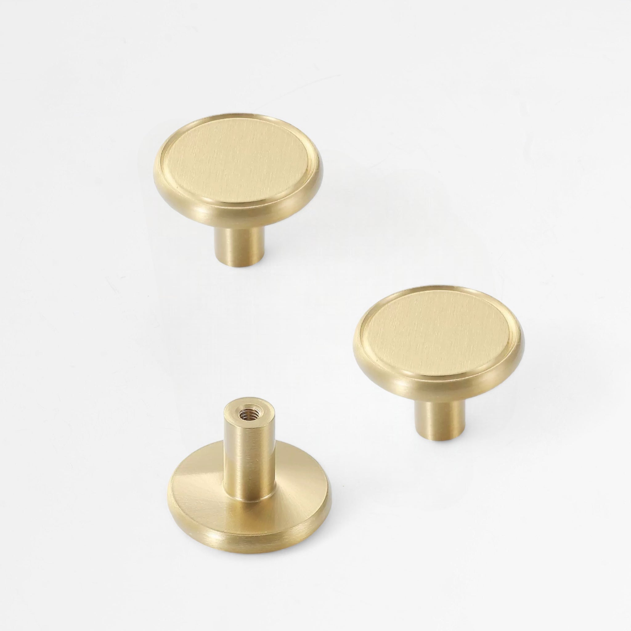 Flat Circle Brass Knob