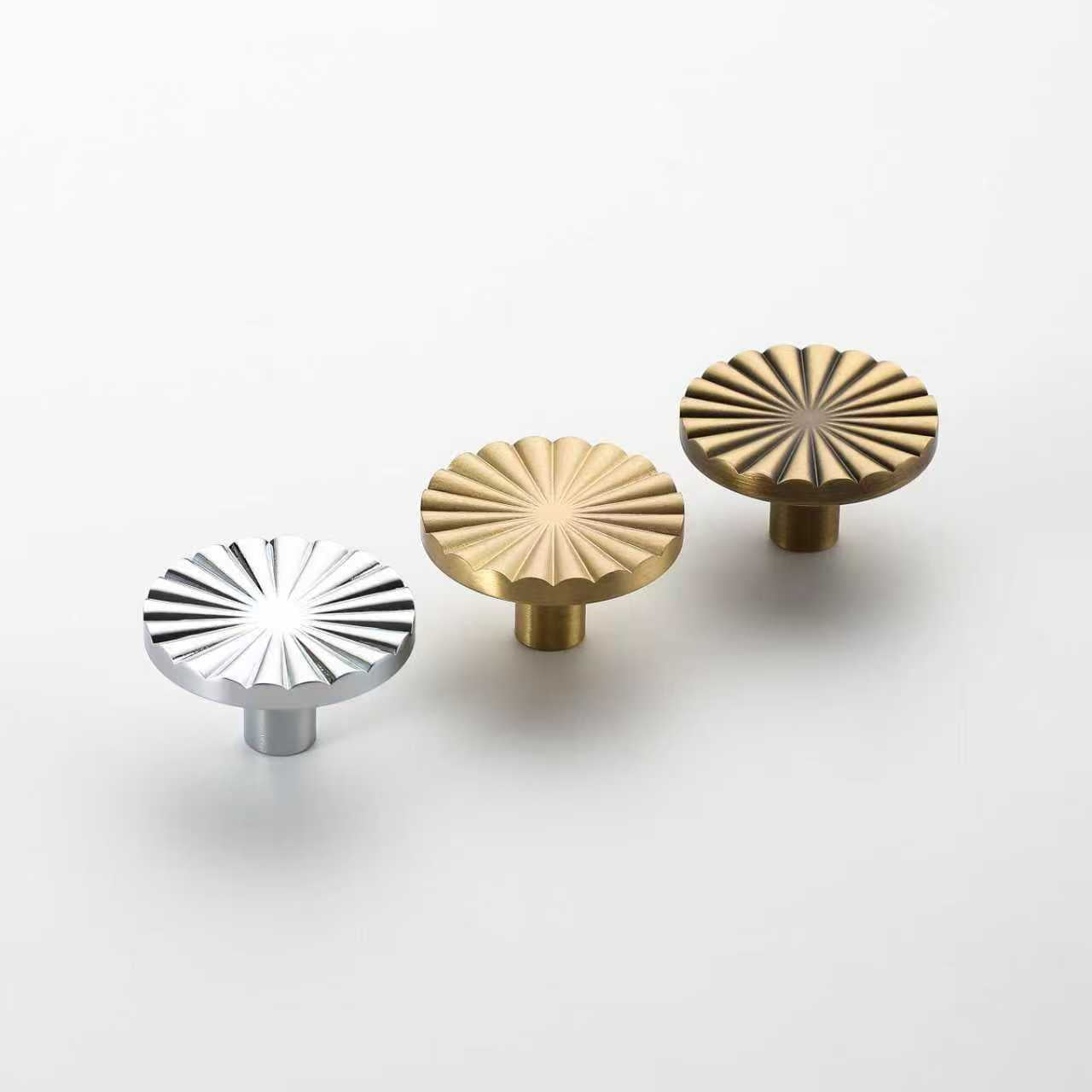 Sunburst Brass Knob