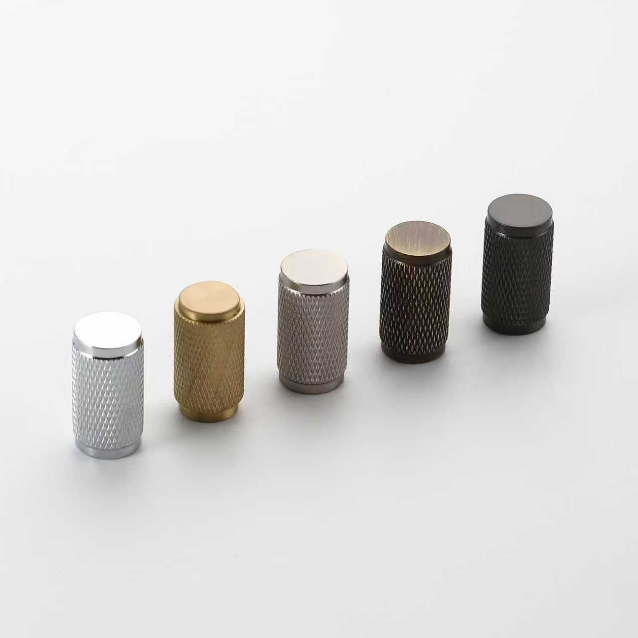 Knurled Brass Cylinder Pull